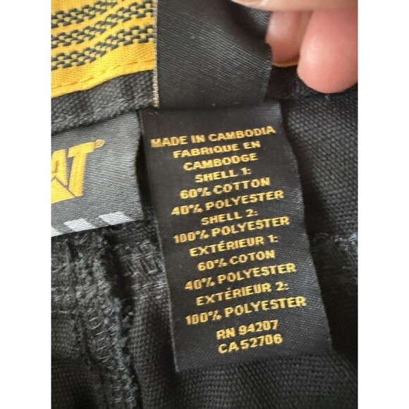 Caterpillar Work Pants Mens 34x34 Black Utility Cargo CAT Trademark C172 Pants - Picture 8 of 15